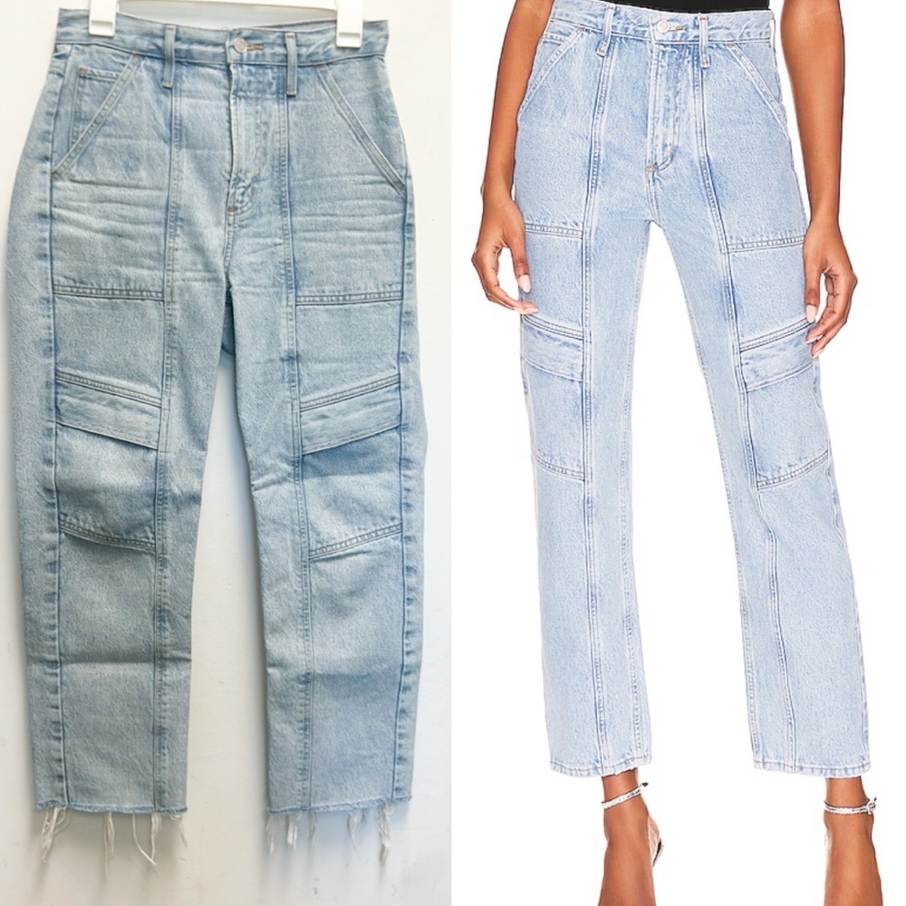 Agolde Cooper Cargo Frayed Jeans Size 24